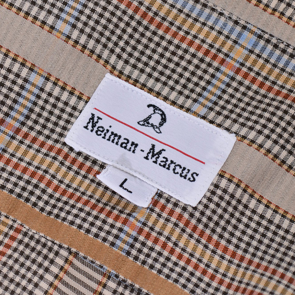 Mens Neiman Marcus Plaid Striped Dress Shirt L